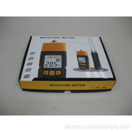 Wooden Moisture Meter, Large LCD with Backlight